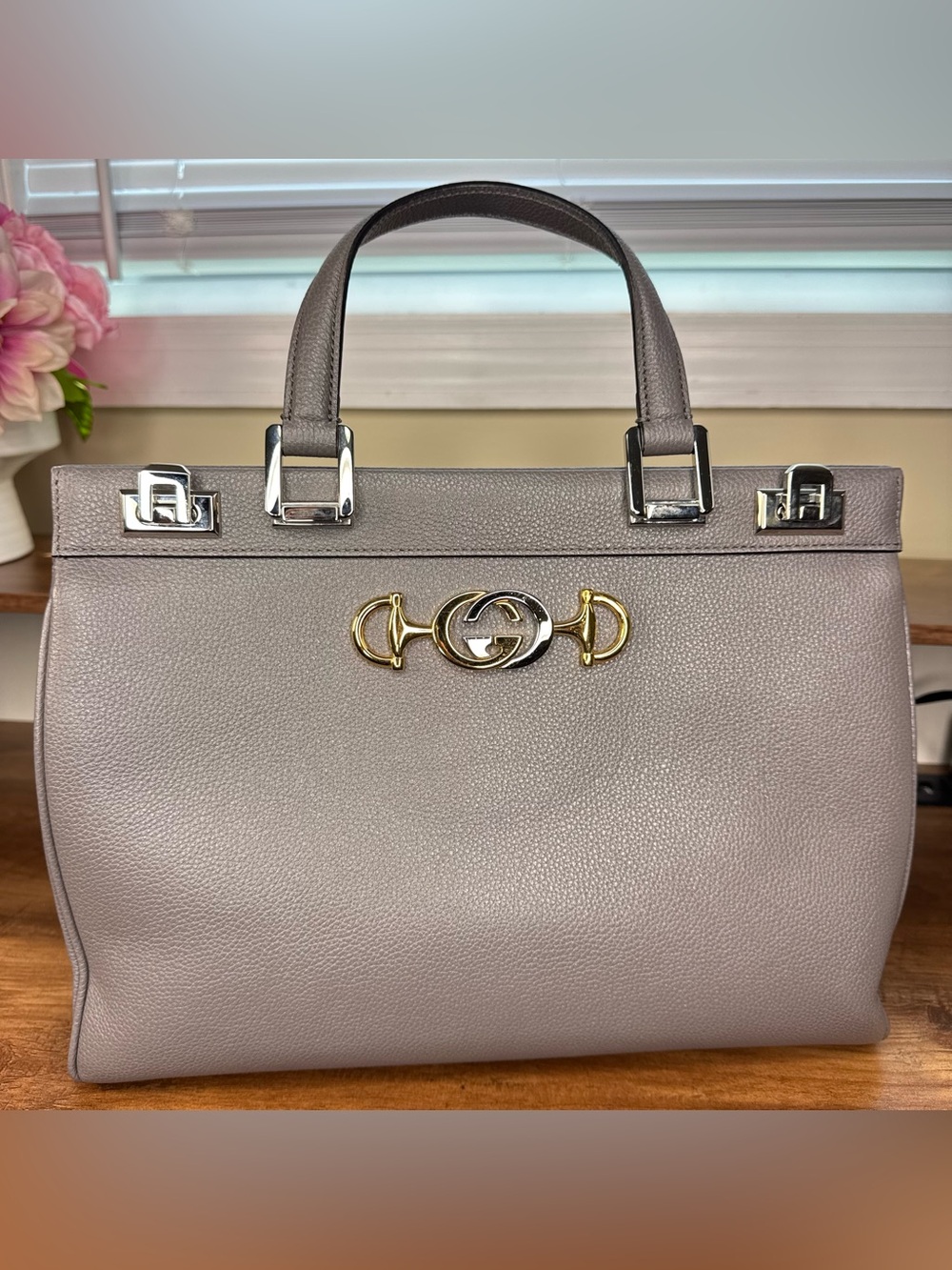 Gucci Zumi Top Handle Leather Bag
